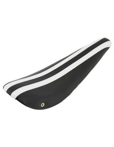 20 Banana Saddle Vinyl Black White/Stripe.